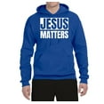 thumbnail image 2 of Jesus Matters Christian Love God Church | Mens Inspirational/Christian Hooded Sweatshirt Graphic Hoodie, Royal, Large, 2 of 3