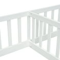 thumbnail image 4 of Bellemave Twin Floor Bed for 2, Wood Double Floor Bed with Fence,Two Montessori Bed Side by Side for Bedroom (White), 4 of 9