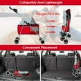 thumbnail image 3 of Folding Pet Strollers Dog Stroller for Small Dogs Cat Stroller for Cats No Escape with Cup Holder, Red, 3 of 7