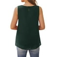 thumbnail image 3 of Anygrew Tank Tops for Women Sleeveless Round Neck Tops Casual Pleated Double Layers Chiffon Blouse Shirts, 3 of 6