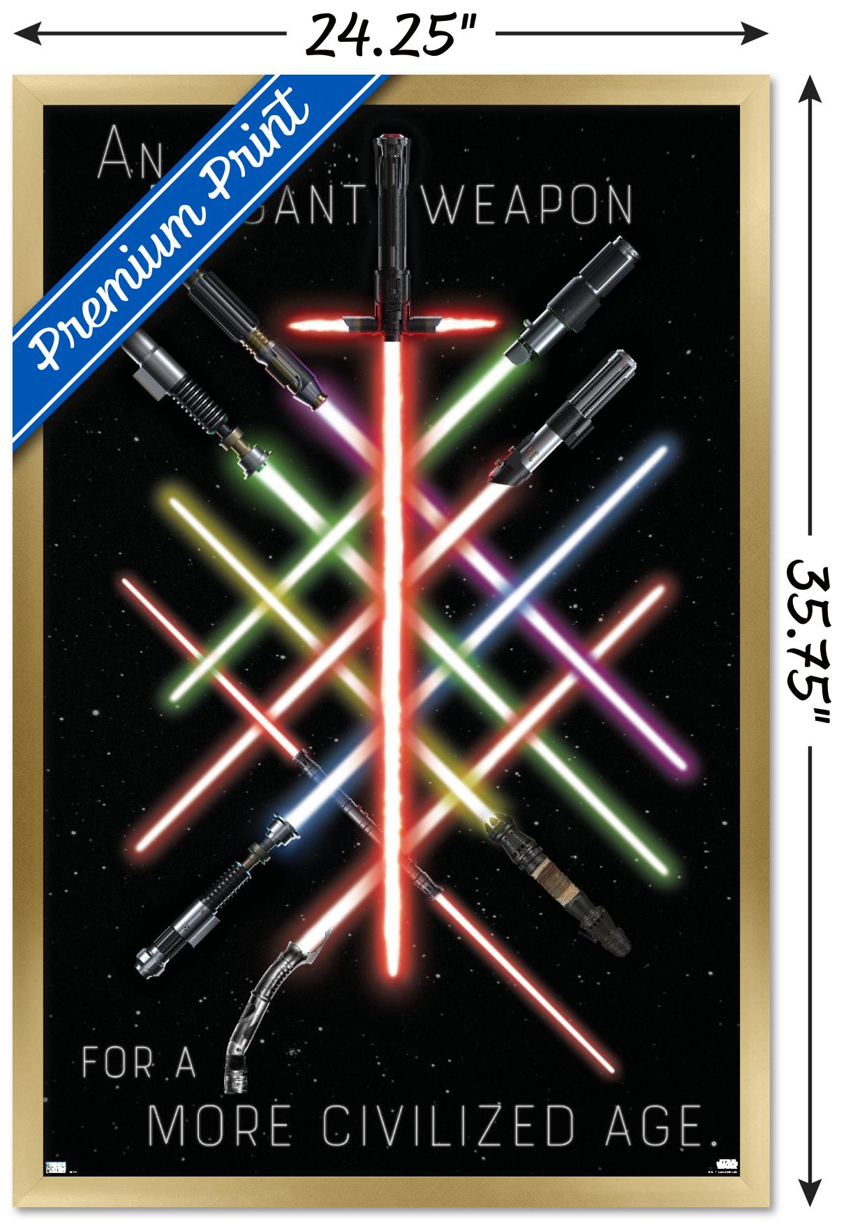 Star Wars - Lightsaber Group Wall Poster, 22.375" x 34", Framed