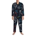 thumbnail image 3 of Yiaed Joystick Gamepad Print Men’s Pajamas Set - Long Sleeve Button Down Sleep Shirt and Pajama Bottoms Sleepwear Set Mens Pjs Sets Men's Pajama Bottoms-Medium, 3 of 7