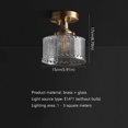 thumbnail image 2 of Home Glass Small Ceiling Light E14 1 Light Brass Ceiling Light Nordic Ceiling Light Bathroom Balcony Indoor Ceiling Light Stairs Entrance Near Ceiling, 2 of 5