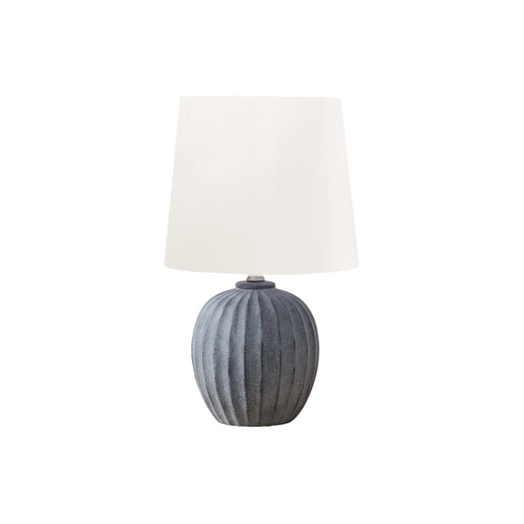 Lighting - 19"h - Table Lamp - gray Resin - Ivory/Cream Shade - Transitional