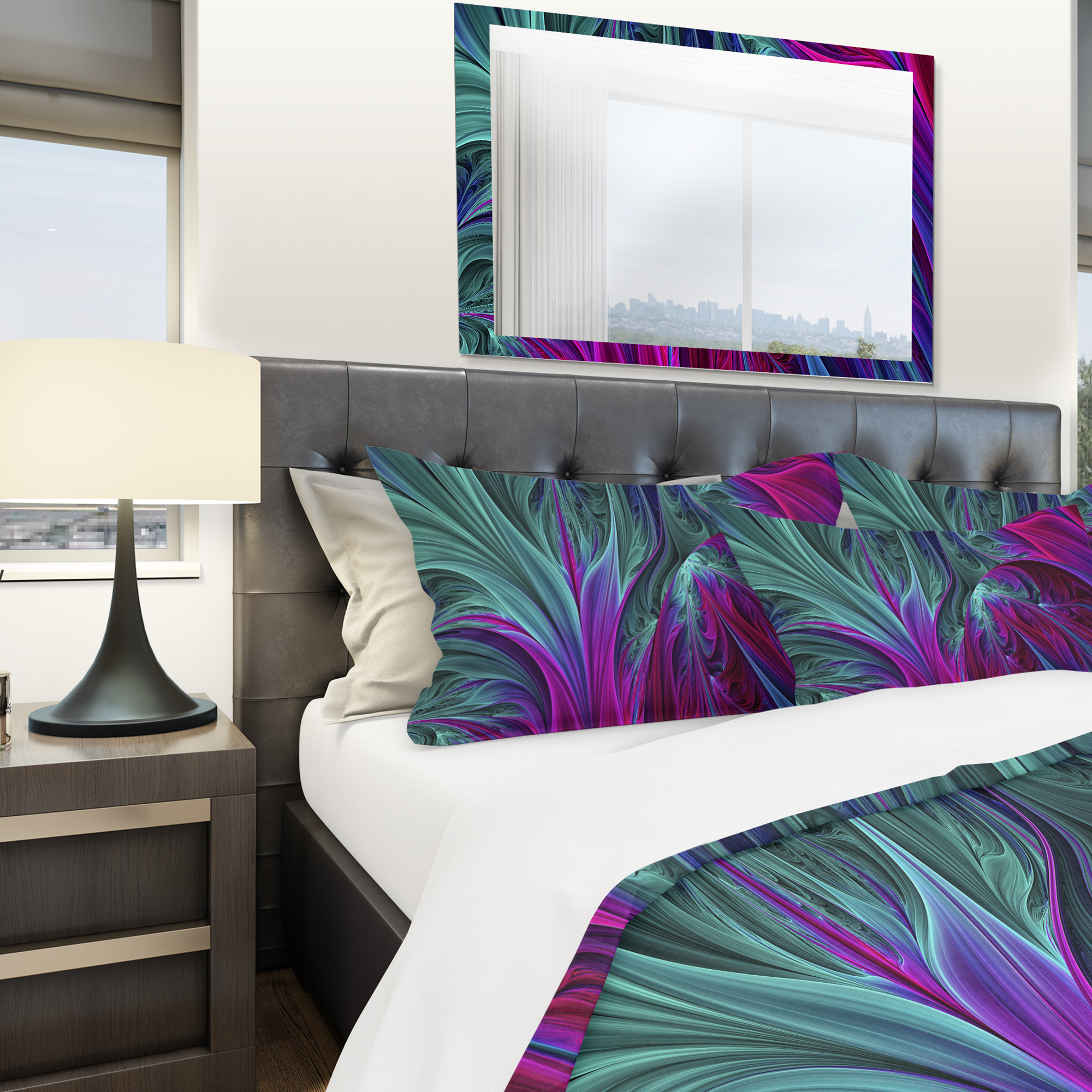 Designart 'Purple and Green Jungle' Modern & Contemporary Duvet Cover Set