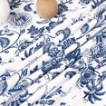 thumbnail image 5 of Blue and Yellow Tablecloth, Vintage Blue Floral Table Cloth, Rustic Pastoral Stripe Bordered Tablecloths for Indoor and Outdoor, Spring, Picnic, Dinning Table(Rectangle, 60" x 120"), 5 of 6