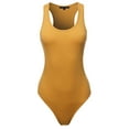 thumbnail image 2 of A2Y Women's Fashion Basic Premium Cotton Racerback Tank Body Suit Ash Mustard XS, 2 of 5