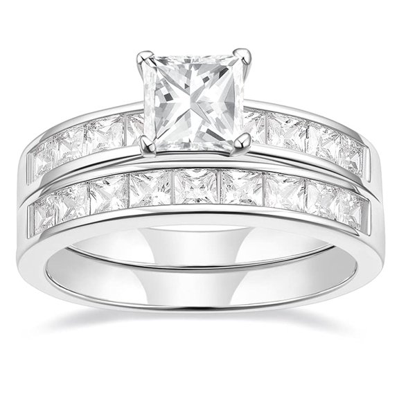 SFTING 1.2ct Engagement Rings for Women Bridal Set Cubic Zirconia Wedding Rings Band Set Size 6