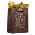 thumbnail image 4 of Gold/Wood Gift Bag & Tissue Paper Set The Lord is My Strength Psalm 28:7, Medium, 4 of 4