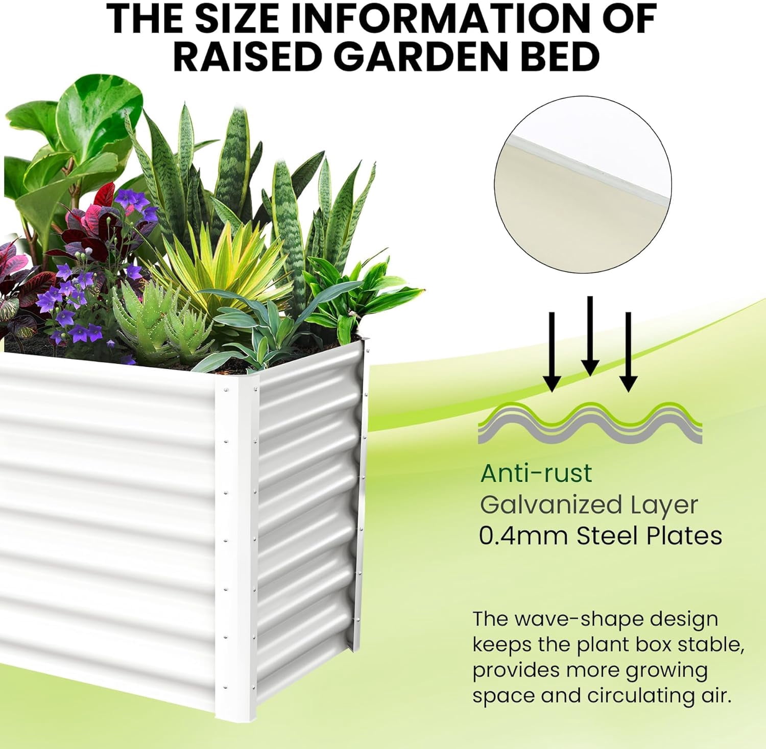 Lumiparty 2 Pack 6x3x2ft Metal Galvanized Raised Garden Bed, Ground Planter Box for Outdoor Vegetables Flowers, Beige