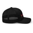 thumbnail image 6 of Clishirt Adult Unisex 3D Puff Embroidered Red Fish Adjustable Black Retro Trucker Cap, 6 of 7