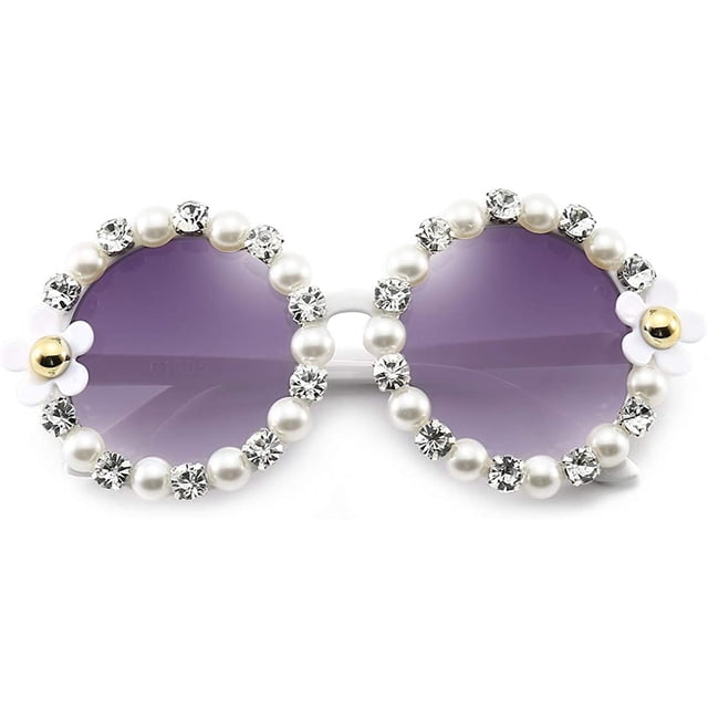 Gafas de sol retro con margaritas para mujer, diseño de flores, redondas, estilo disco.