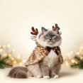 thumbnail image 4 of Fleece Christmas Pet Outfit, Holiday Cape with Santa Reindeer Tree Styles, Adjustable Strap, Festive Cat Kitten Puppy Apparel for Holiday Photos(C-M), 4 of 6