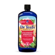 حمام رغوي من Dr Teals Strawberry Serenade مع زيوت الريحان والبرتقال الأساسية، 34 أونصة