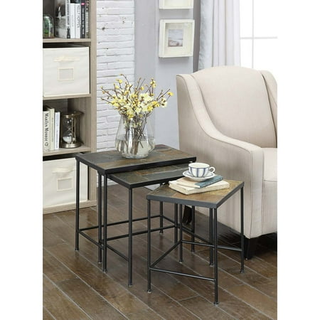 Art Deco Nesting Tables - 4D Concepts Slate Top Nesting Tables