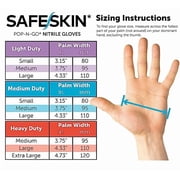 SAFESKIN Nitrile Disposable Gloves in 4 Packs of 50/200 Total, Medium Duty, Large Size, Powder Free - For Food Handling, First Aid, Cleaning, Gardening, Crafting - Premium Medical Exam Gloves