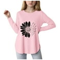 thumbnail image 1 of DXOUPM T-Shirt à Manches Longues pour Filles, Col Rond, Imprimé Floral, Hauts d'Automne, Vêtements Tendance pour Enfants, 1 of 3