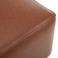 thumbnail image 5 of GDF Studio Modern PU Square Ottoman, Dense Foam Padding, Light Brown, 5 of 6