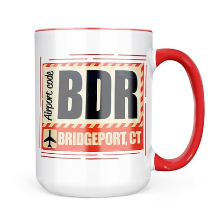 

Neonblond Airportcode BDR Bridgeport CT Mug gift for Coffee Tea lovers