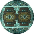 thumbnail image 1 of Ahgly Company Indoor Round Persian Turquoise Blue Traditional Area Rugs, 8' Round, 1 of 4