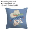 thumbnail image 6 of (2 pack) Mainstays 16" x 16" Hey Cowboy Reversible Decorative Outdoor Throw Pillow, Blue/Multi, 6 of 9