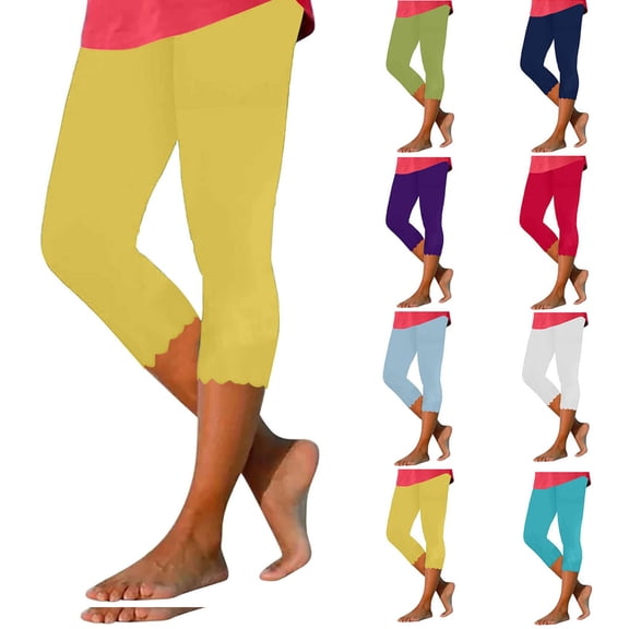 Luvrsol Women's High Waisted Skinny Capri Quick Dry Tummy Control 4-Way Stretch Workout Yoga, Size S-3XL