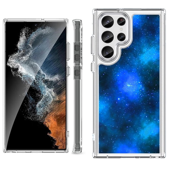 Shockproof Bumper Phone Case for Samsung Galaxy S23 Ultra 5G, by OneToughShield - Cosmos/Stars