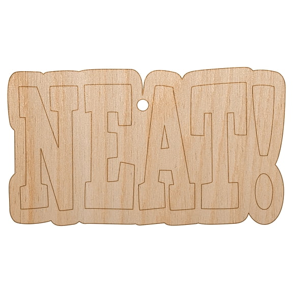 Neat Fun Text Wood Holiday Christmas Tree Ornament Unfinished DIY Pre-Drilled Craft