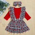 thumbnail image 2 of Sinhoon Infant Baby Girls Valentine Day Letter Print Long Sleeve Ruffle Romper+Ruffle Suspender Skirt+Headband 3PCS Outfits Sets (12-18M), 2 of 7