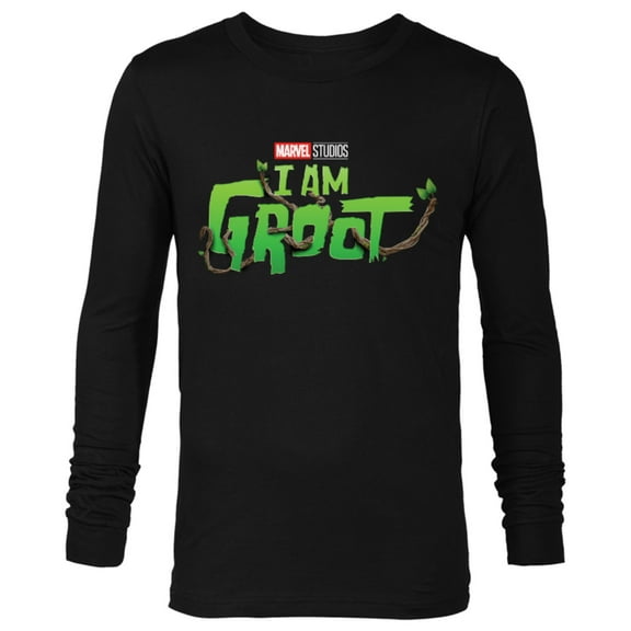Marvel Studios I Am Groot Logo - Long Sleeve T-Shirt for Men - Customized-Black