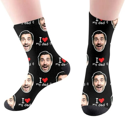 Socks Photo Face Unique Emotional For Father s Day Man/boyfriend/women/girlfriend Ans Tights Pantyhose for Women with Designs People Clothes Pack of Christmas Stockings Lingerie for Women with