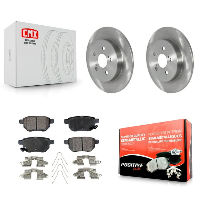 Transit Auto Rear Disc Brake Rotors and Semi-Metallic Pads Kit for Car 2019 Toyota Corolla 2.0L with Manual Parking K8F-102810