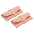 thumbnail image 1 of 2 Piezas de Fundas Suaves para Gafas, Funda de Cuero para Gafas de Sol, Bolsa Portátil para Gafas con Hebilla de Clavo para Mujeres y Hombres (Rosa), 1 of 7