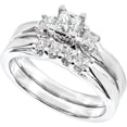 thumbnail image 2 of Divine_creation Women's 2.52 Ct Princess Cut White Diamond Engagement Wedding Thanksgiving Christmas Bridal Ring Set 14K White Gold Plated 925 Sterling Silver -4.5, 2 of 3
