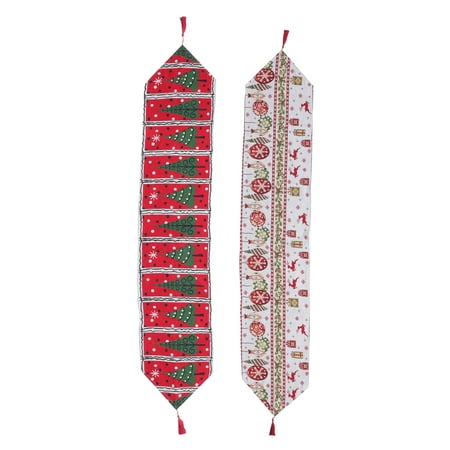 

2pcs Exquisite Christmas Tablecloths Festival Dining Table Covers Xmas Decors