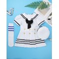 thumbnail image 4 of IEFiEL, uniforme de marinero para niñas, disfraz de Cosplay, coro escolar, novedad, actuación de fiesta, Ropa de baile, vestido con sombrero, conjunto de calcetines, 4 of 5