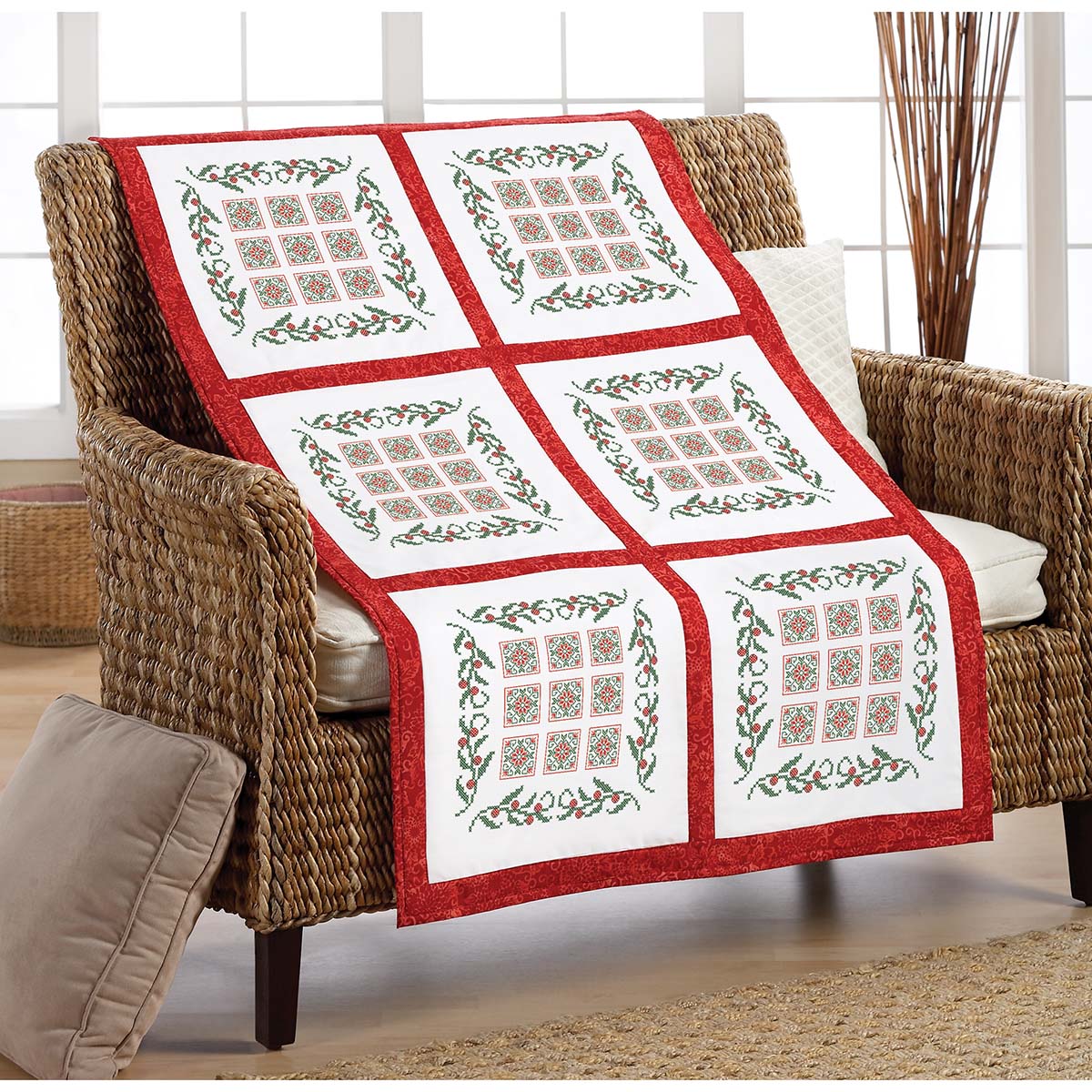 Herrschners® Christmas Solitaire Quilt Blocks Stamped CrossStitch