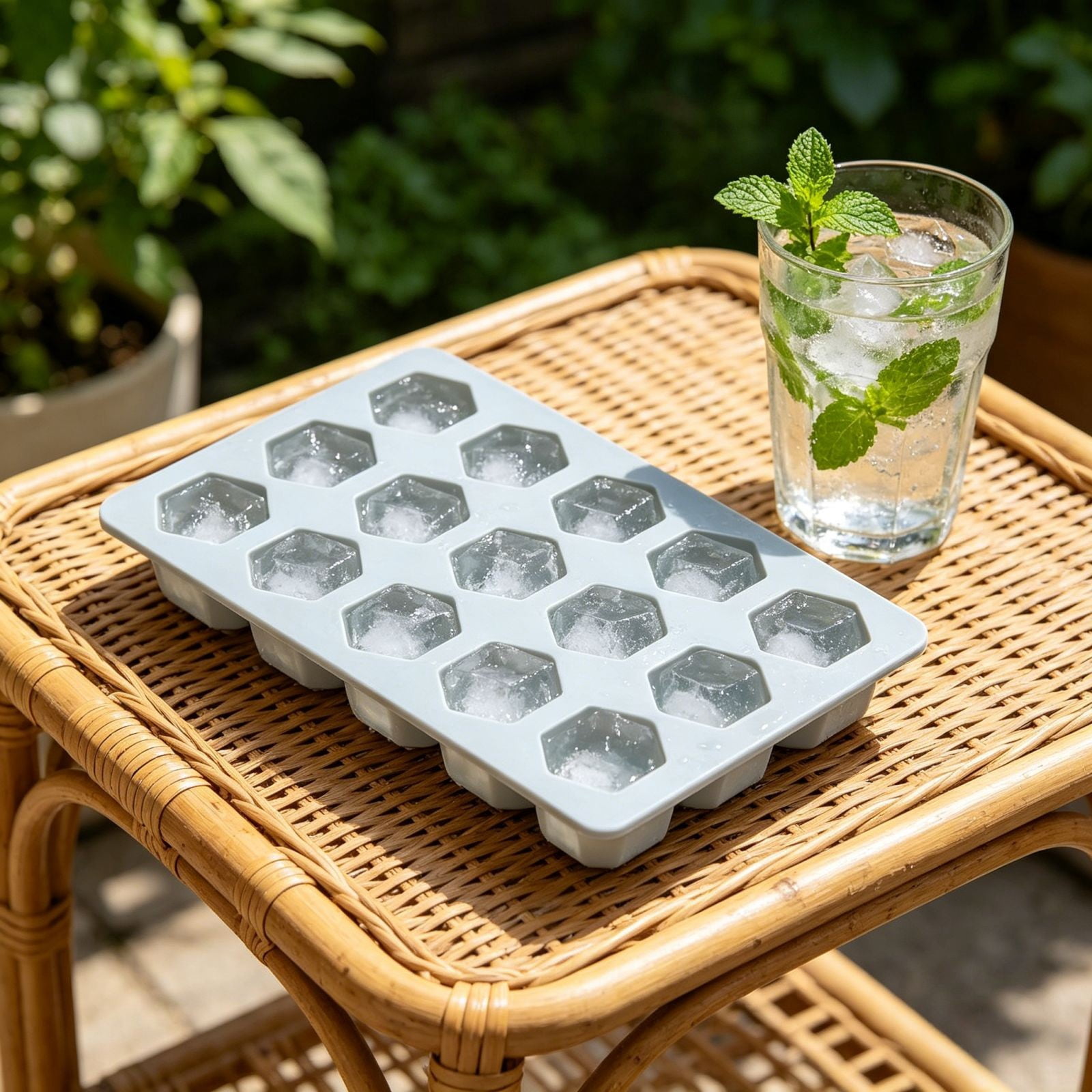 UJMNHYGT Ice Cube Trays Easy Release, Flexible Silicone Ice Cube Molds with Removable Lid, Reusable Freezer Ice Trays Stackable for BPA Free