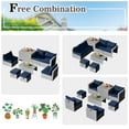 thumbnail image 4 of Gymax 8PCS Rattan Patio Space-Saving Furniture Set w/ Waterproof Cover & Navy Cushions, 4 of 8
