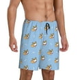 thumbnail image 2 of Fuzoiu Corgi Dog Print Pajama Shorts for Men, Men's Pajama Bottoms,Mens Lounge Sleepwear,Pajama Pants with Pocket-Small, 2 of 6