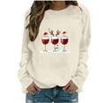 thumbnail image 2 of Women's Christmas Sweatshirts Crewneck Christmas Printed Shirts Loose Long Sleeve Blouses Casual Merry Xmas Sweatshirt Holiday Party Pullover Sweater Tops, 2 of 4