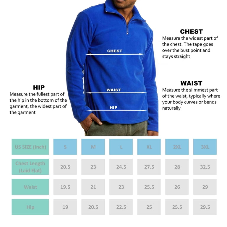 Walmart Men's Quarter Zip Polar Fleece Pullover, Polyester, Royal