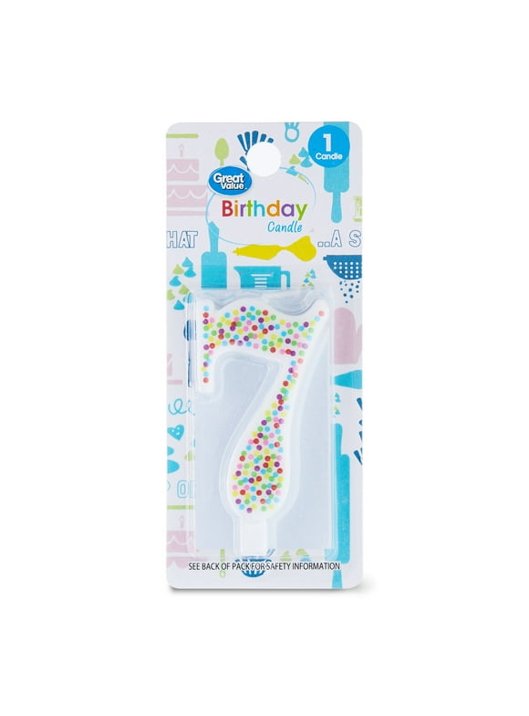 Great Value Birthday Party Candle, Number 7