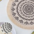 thumbnail image 3 of Redondos, Manteles Individuales Bohemios De Algodón Y Lino Tejidos Con Borlas De Macramé, Manteles Individuales Lavables Resistentes Al Calor Para Comedor, Decoración De Mesa Methold HA045268-03, 3 of 6