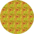 thumbnail image 1 of Ahgly Company Indoor Round Patterned Deep Yellow Area Rugs, 3' Round, 1 of 6