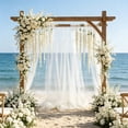 thumbnail image 5 of Sheer Chiffon Arch Curtain - Soft Polyester Drapery for Ceremony Party, Chair Wedding Decoration, Beige, Ccwuwei, 5 of 6