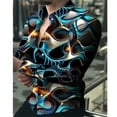 thumbnail image 4 of Camisas de moda con estampado de mariposas y flores para hombre, camisas de manga larga con solapa y estampado 3D, ropa informal vintage de calle genial, blusas ajustadas para hombre, 4 of 5