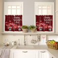 thumbnail image 4 of Valentine Kitchen Curtains and Valances Set, Rod Pocket Curtains Tier Farmhouse Window Curtains 24 Inch Length, Truck Love Heart Red Black Buffalo Plaid 3 Piece Kitchen Curtains Set, 4 of 6