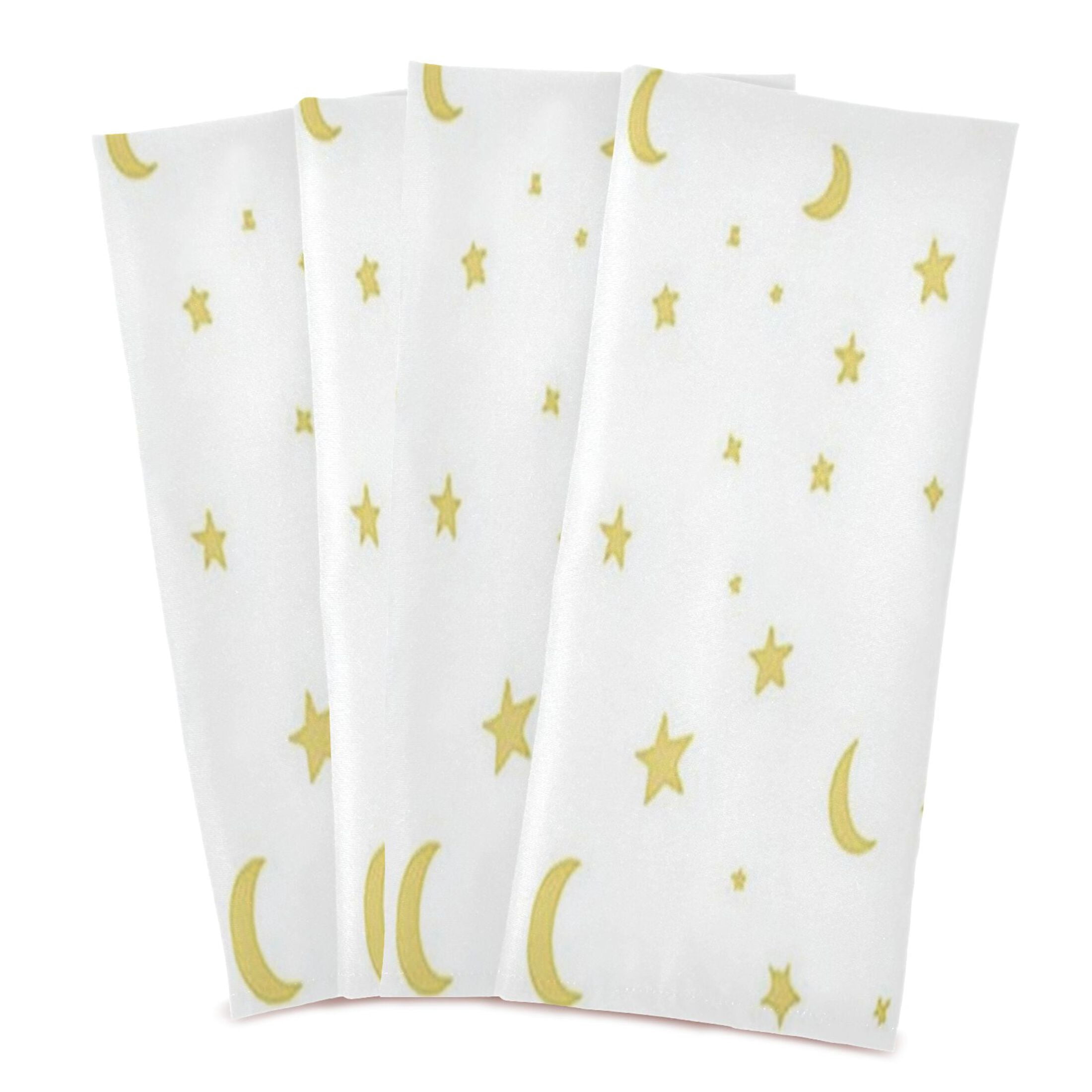 Yellow Stars and Moons Kitchen Towels 6-Piece Pack Tea Towels for Kitchen Decorative Waffle Design 28x18in