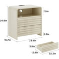 thumbnail image 3 of Vabches 25" H Nightstands with LED Night, Fluted Nightstands with Charging Station and Storage Shelves, End Table Bed Side Table for Bedroom Enrtyway Livingroom, 3 of 8